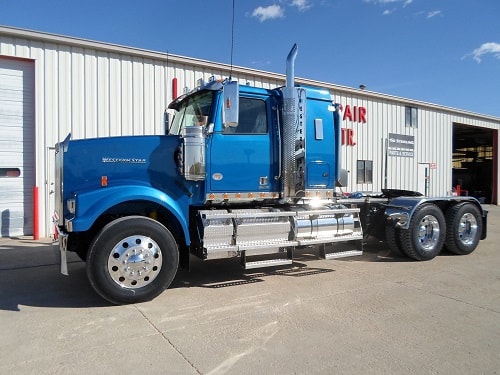 Blue semi truck